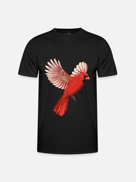 Fliegender Vogel Rotkardinal - Männer Funktions-T-Shirt - Schwarz