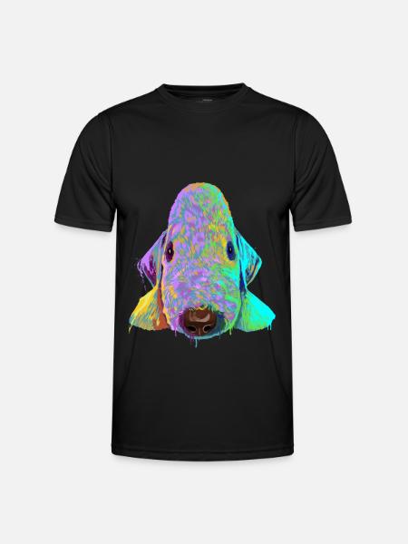 Spalsh Dog Bedlington Terrier - Men's Functional T-Shirt - black