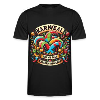Carnival of Fools - Men's Functional T-Shirt - black - Front - AI Model Male 178 dark (178cm)