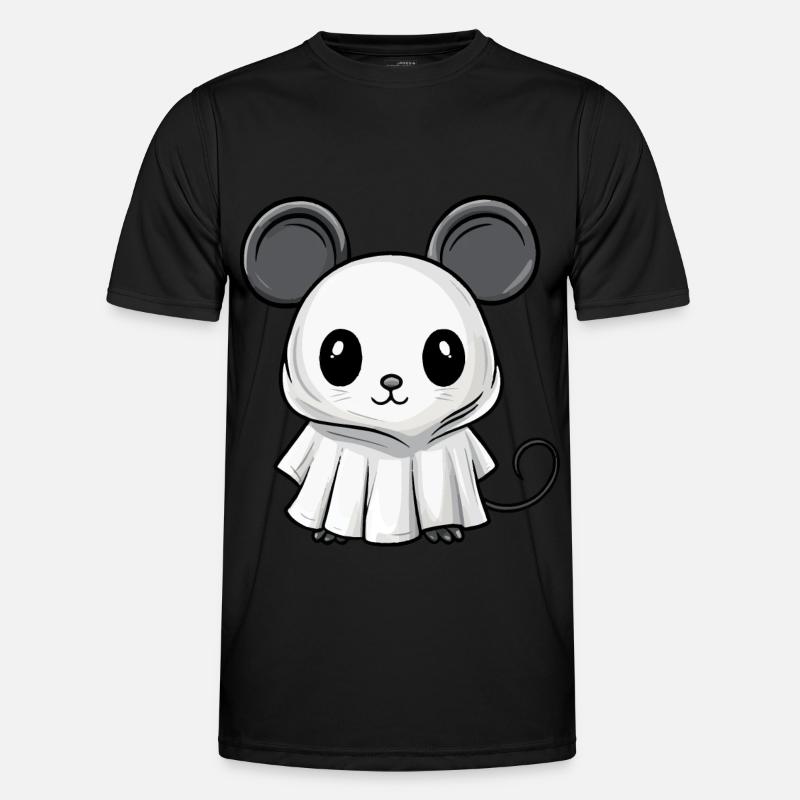 Mouse Halloween Comic Ghost - Men's Functional T-Shirt - black