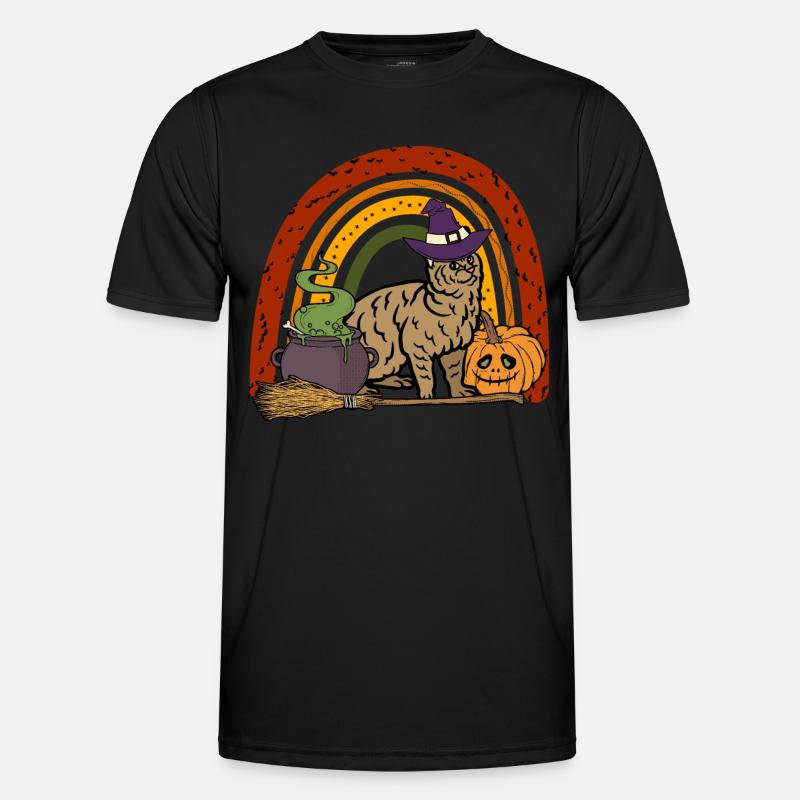 Pixie bob Katze Halloween - Männer Funktions-T-Shirt - Schwarz