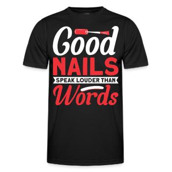 Nail Polish Nail Design Manicure Nail Studio Nails - Men's Functional T-Shirt - black - Front - AI Model Male 178 dark (178cm)