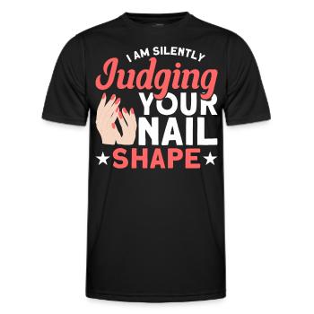 Nail Polish Nail Design Manicure Nail Studio Nails - Men's Functional T-Shirt - black - Front - AI Model Male 178 dark (178cm)