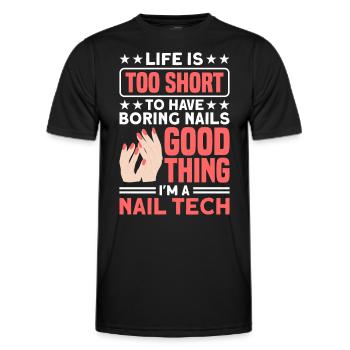 Nail Polish Nail Design Manicure Nail Studio Nails - Men's Functional T-Shirt - black - Front - AI Model Male 178 dark (178cm)