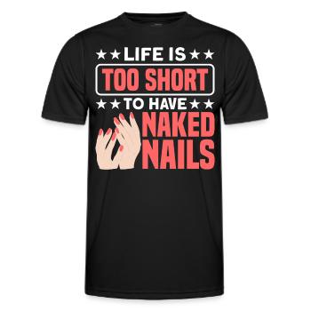 Nail Polish Nail Design Manicure Nail Studio Nails - Men's Functional T-Shirt - black - Front - AI Model Male 178 dark (178cm)