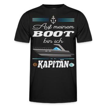 Auf meinem BOOT bin ich Kapitän - Männer Funktions-T-Shirt - Schwarz - Vorne - AI Model Male 178 dark (178cm)