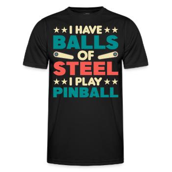 Flipper Retro Pinball Flipperautomat Bumper - Men's Functional T-Shirt - black - Front - AI Model Male 178 dark (178cm)