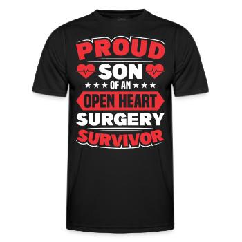 Transplantation cardiaque Chirurgie cardiaque Chirurgie cardiaque Chirurgie cardiaque Bypass - T-shirt sport Homme - noir - Devant - AI Model Male 178 dark (178cm)