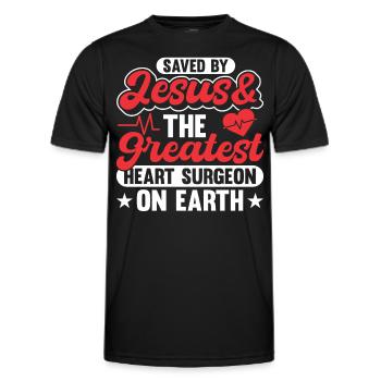 Transplantation cardiaque Chirurgie cardiaque Chirurgie cardiaque Chirurgie cardiaque Bypass - T-shirt sport Homme - noir - Devant - AI Model Male 178 dark (178cm)