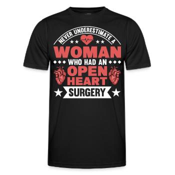 Transplantation cardiaque Chirurgie cardiaque Chirurgie cardiaque Chirurgie cardiaque Bypass - T-shirt sport Homme - noir - Devant - AI Model Male 178 dark (178cm)