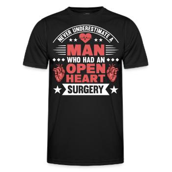 Transplantation cardiaque Chirurgie cardiaque Chirurgie cardiaque Chirurgie cardiaque Bypass - T-shirt sport Homme - noir - Devant - AI Model Male 178 dark (178cm)