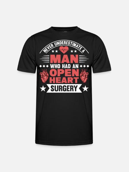 Przeszczep serca Chirurgia serca Operacja serca Bypass - Funkcjonalna koszulka męska - czarny