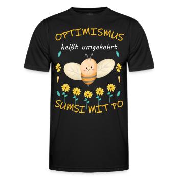 Optimismus heißt umgekehrt Sumsi mit Po - Männer Funktions-T-Shirt - Schwarz - Vorne - AI Model Male 178 dark (178cm)
