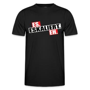 Es Eskaliert eh - Männer Funktions-T-Shirt - Schwarz - Vorne - AI Model Male 178 dark (178cm)