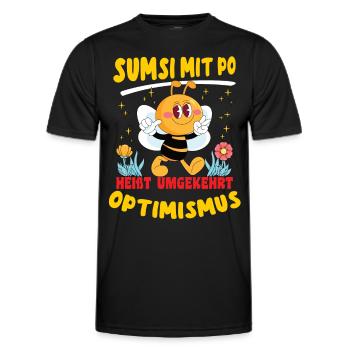 Optimismus heißt umgekehrt Sumsi mit Po. - Männer Funktions-T-Shirt - Schwarz - Vorne - AI Model Male 178 dark (178cm)