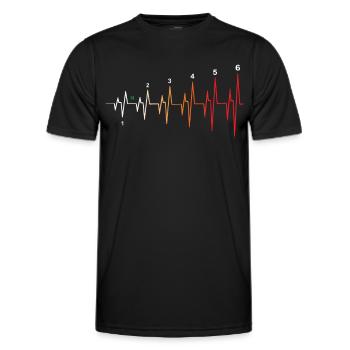 Battement de cœur de course de moto - T-shirt sport Homme - noir - Devant - AI Model Male 178 dark (178cm)