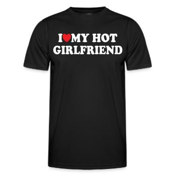 I Love My Hot Girlfriend - Men's Functional T-Shirt - black - Front - AI Model Male 178 dark (178cm)