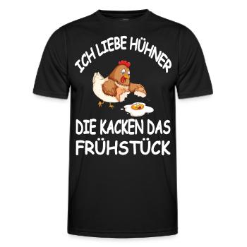 Ich Liebe Hühner Die Kacken das Frühstück - Männer Funktions-T-Shirt - Schwarz - Vorne - AI Model Male 178 dark (178cm)