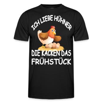 Ich Liebe Hühner Die Kacken das Frühstück - Männer Funktions-T-Shirt - Schwarz - Vorne - AI Model Male 178 dark (178cm)