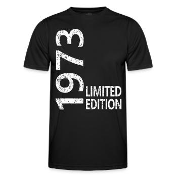 Limited Edition 1973 - Männer Funktions-T-Shirt - Schwarz - Vorne - AI Model Male 178 dark (178cm)