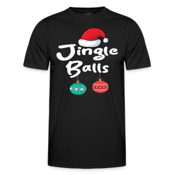 Jingle Balls Tinsel Tits Funny Matching Couple Che - Men's Functional T-Shirt - black - Front - AI Model Male 178 dark (178cm)
