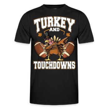 Dinde De Thanksgiving Et Touchdowns Football - T-shirt sport Homme - noir - Devant - AI Model Male 178 dark (178cm)