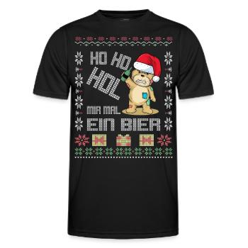 Ho Ho Me procurez-moi une bière drôle de Noël dicton - T-shirt sport Homme - noir - Devant - AI Model Male 178 dark (178cm)