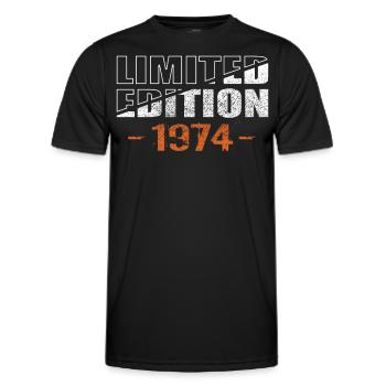 Édition limitée 1974 - T-shirt sport Homme - noir - Devant - AI Model Male 178 dark (178cm)