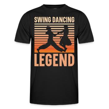 Lindy Hop Tänzer Swing Tanzpaar Swing Dance - Männer Funktions-T-Shirt - Schwarz - Vorne - AI Model Male 178 dark (178cm)