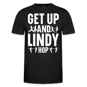 Lindy Hop Tänzer Swing Tanzpaar Swing Dance - Männer Funktions-T-Shirt - Schwarz - Vorne - AI Model Male 178 dark (178cm)