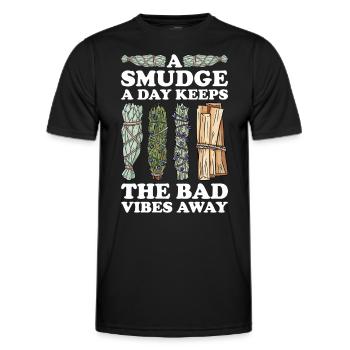 Smudging Smudge Spiritual Healing Incense - Men's Functional T-Shirt - black - Front - AI Model Male 178 dark (178cm)