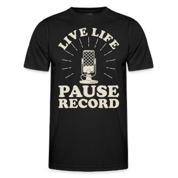 Podcast Host Podcaster Podcasting Podcast Listener - Men's Functional T-Shirt - black - Front - AI Model Male 178 dark (178cm)