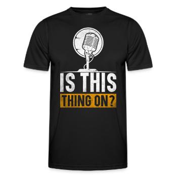 Podcast Host Podcaster Podcasting Podcast Hörer - Männer Funktions-T-Shirt - Schwarz - Vorne - AI Model Male 178 dark (178cm)