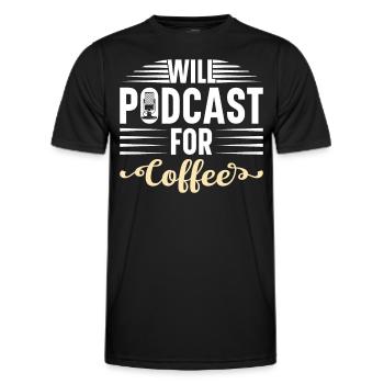 Podcast Host Podcaster Podcasting Podcast Listener - Men's Functional T-Shirt - black - Front - AI Model Male 178 dark (178cm)