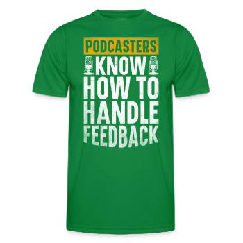 Podcast Host Podcaster Podcasting Podcast Listener - Men's Functional T-Shirt - kelly green - Front - AI Model Male 178 dark (178cm)