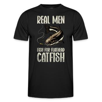Catfish Angler Catfish Catfishing Catfish Fishing - Men's Functional T-Shirt - black - Front - AI Model Male 178 dark (178cm)