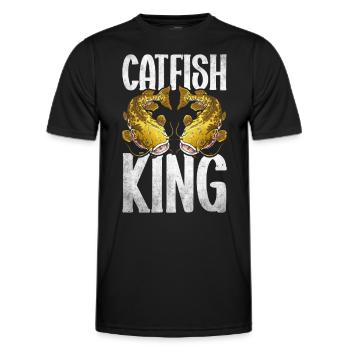 Catfish Angler Catfish Catfishing Catfish Fishing - Men's Functional T-Shirt - black - Front - AI Model Male 178 dark (178cm)
