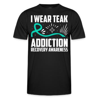 Awareness of Addiction Prevention Addiction - Men's Functional T-Shirt - black - Front - AI Model Male 178 dark (178cm)