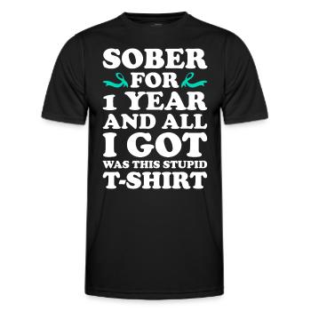 Awareness of Addiction Prevention Addiction - Men's Functional T-Shirt - black - Front - AI Model Male 178 dark (178cm)