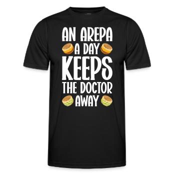 Arepa Kolumbianisches Essen - Männer Funktions-T-Shirt - Schwarz - Vorne - AI Model Male 178 dark (178cm)