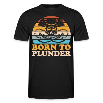 Pirat Totenkopf Freibeuter Piratenschiff - Männer Funktions-T-Shirt - Schwarz - Vorne - AI Model Male 178 dark (178cm)