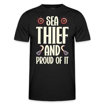 Pirat Totenkopf Freibeuter Piratenschiff - Männer Funktions-T-Shirt - Schwarz - Vorne - AI Model Male 178 dark (178cm)