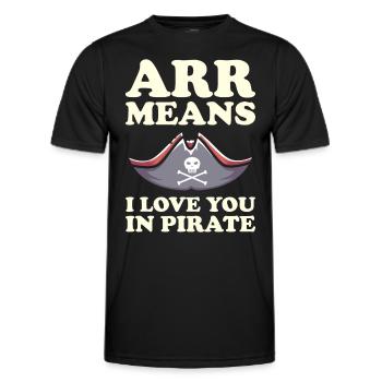 Pirat Totenkopf Freibeuter Piratenschiff - Männer Funktions-T-Shirt - Schwarz - Vorne - AI Model Male 178 dark (178cm)