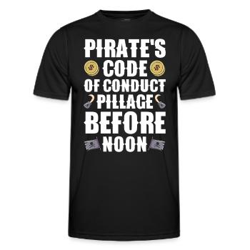 Pirat Totenkopf Freibeuter Piratenschiff - Männer Funktions-T-Shirt - Schwarz - Vorne - AI Model Male 178 dark (178cm)