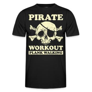 Pirat Totenkopf Freibeuter Piratenschiff - Männer Funktions-T-Shirt - Schwarz - Vorne - AI Model Male 178 dark (178cm)
