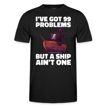 Pirat Totenkopf Freibeuter Piratenschiff - Männer Funktions-T-Shirt - Schwarz - Vorne - AI Model Male 178 dark (178cm)