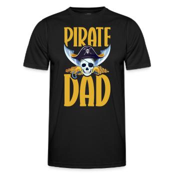Pirat Totenkopf Freibeuter Piratenschiff - Männer Funktions-T-Shirt - Schwarz - Vorne - AI Model Male 178 dark (178cm)