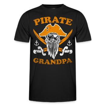 Pirat Totenkopf Freibeuter Piratenschiff - Männer Funktions-T-Shirt - Schwarz - Vorne - AI Model Male 178 dark (178cm)