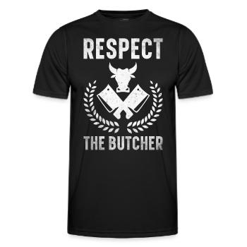 Boucherie, boucherie, boucherie, boucherie - T-shirt sport Homme - noir - Devant - AI Model Male 178 dark (178cm)