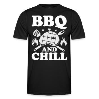 Grillades Barbecue Grillades de fête Barbecue professionnel - T-shirt sport Homme - noir - Devant - AI Model Male 178 dark (178cm)